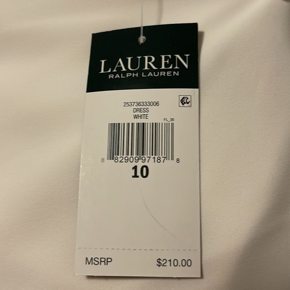Cream color Ralph Lauren evening gown with one shoulder and back drape. - Picture 3 of 3